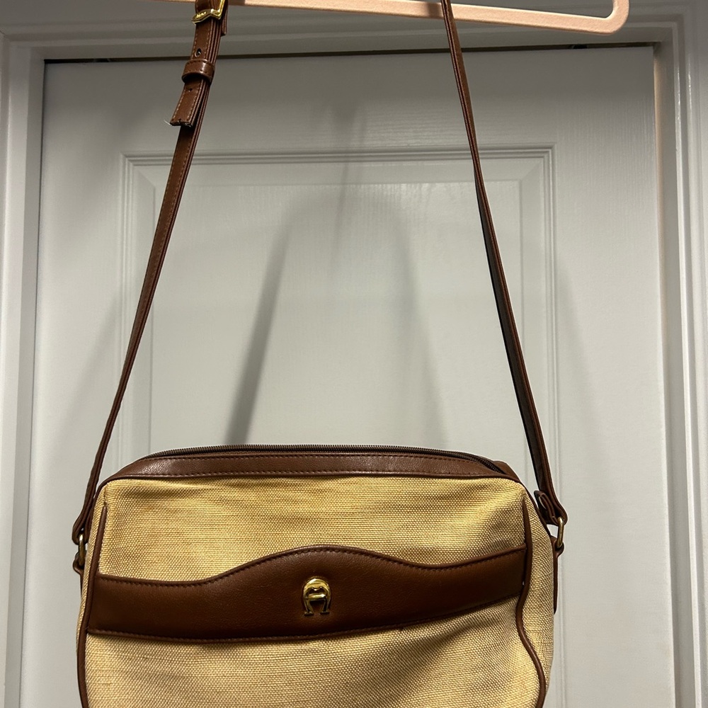 Etienne Aigner Brown and Cream Handbag